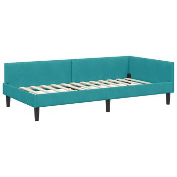 Eckbettgestell Türkis 90 x 200 cm Samt