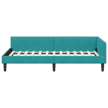 Eckbettgestell Türkis 90 x 200 cm Samt