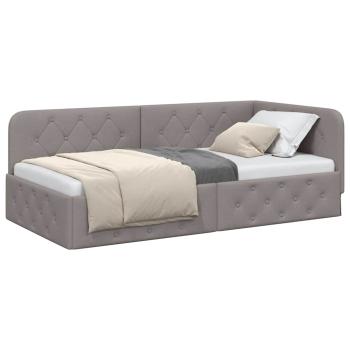 Eckbettgestell Taupe 90 x 200 cm Stoff
