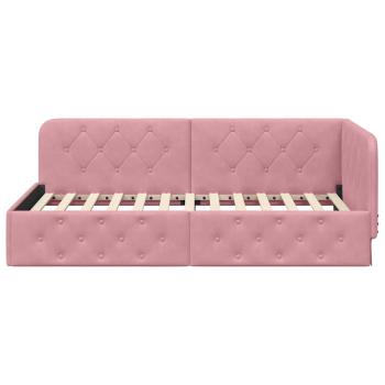 Eckbettgestell Rosa 90 x 190 cm Samt