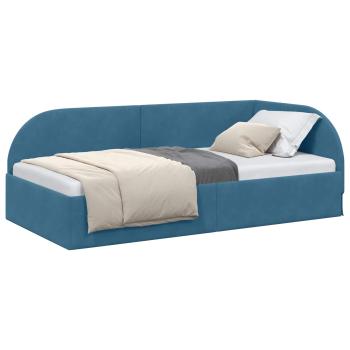 Eckbettgestell Blau 100 x 200 cm Samt