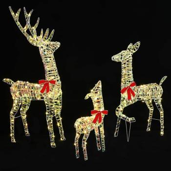 Rentierfamilie 3 stk. 300 LEDs Warmweiß 67 x 26 x 127 cm PET