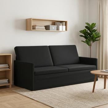 ARDEBO.de - 3-Sitzer Sofa Schwarz 190 x 81 x 82 cm Samt (V)