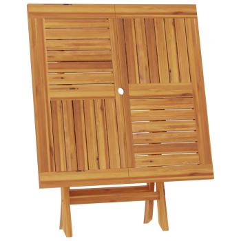 Klappbarer Gartentisch Natur 90 x 90 x 75 cm Massives Teakholz