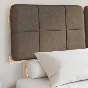 Bettgestell mit gepolstertem Kopfteil Natur und Taupe