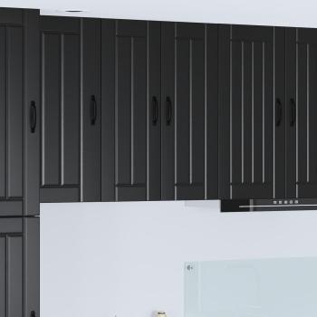 ARDEBO.de - Wandglas-Schrank LUCCA Schwarz 60 x 31 x 80 cm Holzwerkstoff