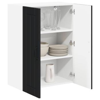 Wandglas-Schrank LUCCA Schwarz 60 x 31 x 80 cm Holzwerkstoff