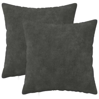 ARDEBO.de - Wurfkissen 2 stk. HEERLEN Anthrazit 35 x 35 cm