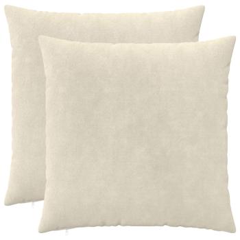 ARDEBO.de - Wurfkissen 2 stk. HEERLEN Creme 80 x 80 cm Mikrofaser Fleece