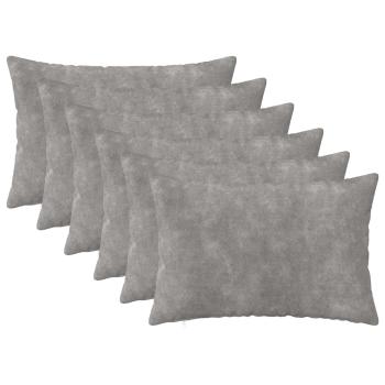 ARDEBO.de - Wurfkissen 6 stk. HEERLEN Hellgrau 30 x 50 cm Mikrofaser Fleece