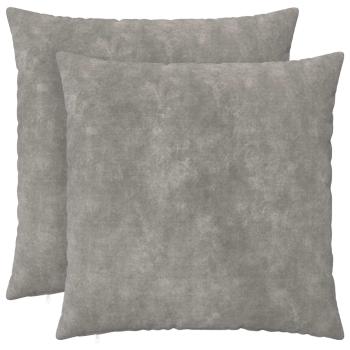 ARDEBO.de - Wurfkissen 2 stk. HEERLEN Hellgrau 65 x 65 cm Mikrofaser Fleece