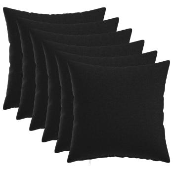 Wurfkissen 6 stk. HEERLEN Schwarz 45 x 45 cm Stoff
