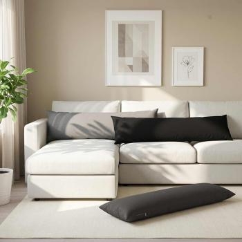 ARDEBO.de - Wurfkissen 2 stk. HEERLEN Hellgrau 40 x 145 cm Stoff