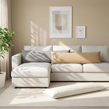 ARDEBO.de - Wurfkissen 2 stk. HEERLEN Creme 40 x 145 cm Stoff