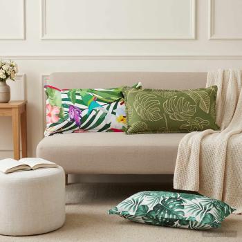 ARDEBO.de - Wurfkissen 6 stk. HOUTEN Blattmuster 40 x 80 cm Polyester