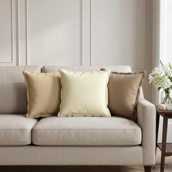 ARDEBO.de - Wurfkissen 2 stk. HOUTEN Creme 40 x 40 cm Polyester