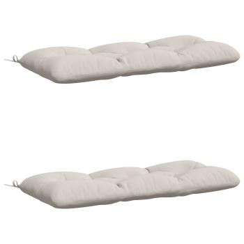 Bankkissen VIANEN 2 stk. 100 % Polyester Weiß 120 x 50 x 12 cm