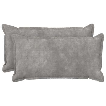 ARDEBO.de - Wurfkissen 2 stk. HOUTEN Hellgrau 40 x 70 cm Mikrofaser Fleece