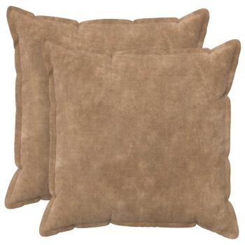 ARDEBO.de - Wurfkissen 2 stk. HOUTEN Taupe 65 x 65 cm Mikrofaser Fleece