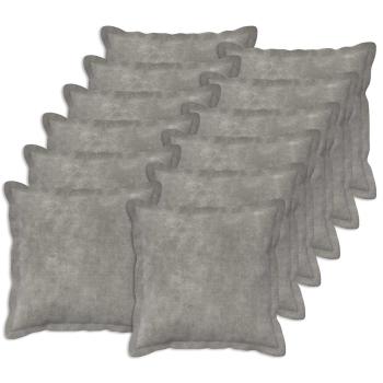ARDEBO.de - Wurfkissen 12 stk. HOUTEN Hellgrau 45 x 45 cm Mikrofaser Fleece