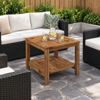 ARDEBO.de - Couchtisch Natur 48,5 x 49 x 45 cm Massivholz Akazie