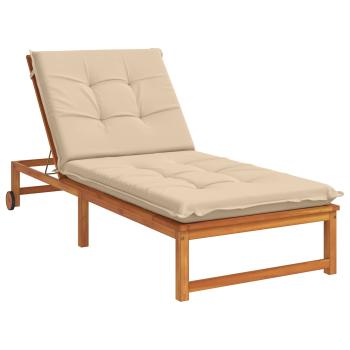 Sonnenliege Kissen GEMERT 100 % Polyester Creme 190 x 90 x 9 cm