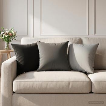 ARDEBO.de - Wurfkissen 12 stk. HEERLEN Anthrazit 40 x 40 cm Polyester