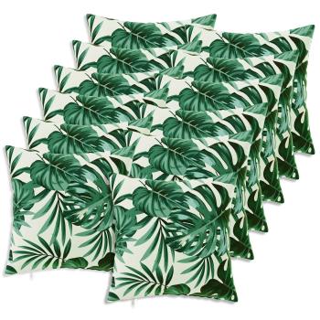 Wurfkissen 12 stk. HEERLEN Blattmuster 45 x 45 cm Polyester