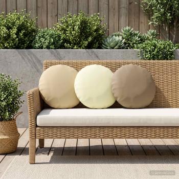 ARDEBO.de - Wurfkissen 2 stk. HEERLEN Creme Durchmesser 40 cm Polyester