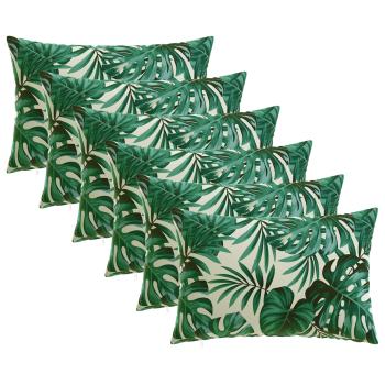 Wurfkissen 6 stk. HEERLEN Blattmuster 30 x 50 cm Polyester