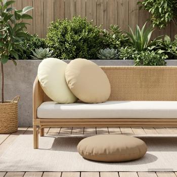 ARDEBO.de - Wurfkissen 2 stk. HEERLEN Creme Durchmesser 50 cm Polyester