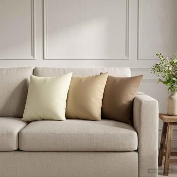 ARDEBO.de - Wurfkissen 2 stk. HEERLEN Beige 40 x 40 cm Polyester