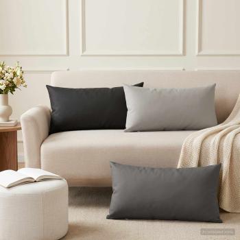 ARDEBO.de - Wurfkissen 12 stk. HEERLEN Grau 40 x 80 cm Polyester