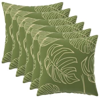 Wurfkissen 6 stk. HEERLEN Blattdesign 50 x 50 cm Polyester