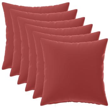 Wurfkissen 6 stk. HEERLEN Weinrot 35 x 35 cm Polyester