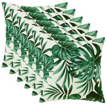 Wurfkissen 6 stk. HEERLEN Blattmuster 50 x 50 cm Polyester