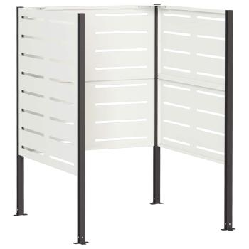 Mülltonnen-Sichtschutz 85 x 85 x 113 cm Stahl Weiß