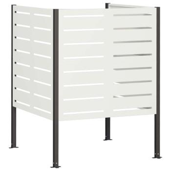 Mülltonnen-Sichtschutz 85 x 85 x 113 cm Stahl Weiß