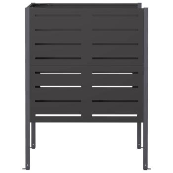 Mülltonnen-Sichtschutz 85 x 85 x 113 cm Stahl Schwarz