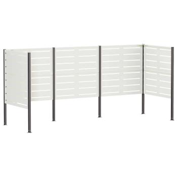 Mülltonnen-Sichtschutz 249 x 85 x 113 cm Stahl Weiß