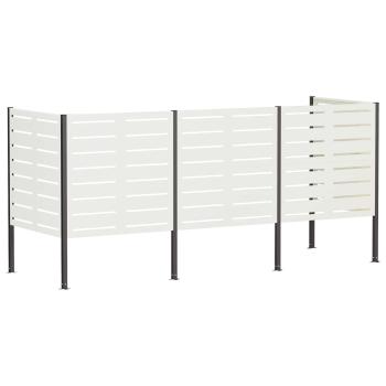 Mülltonnen-Sichtschutz 249 x 85 x 113 cm Stahl Weiß