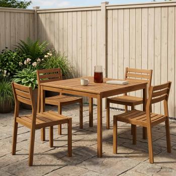 ARDEBO.de - Gartentisch Natur 110 x 108,5 x 75 cm Massivholz Akazie