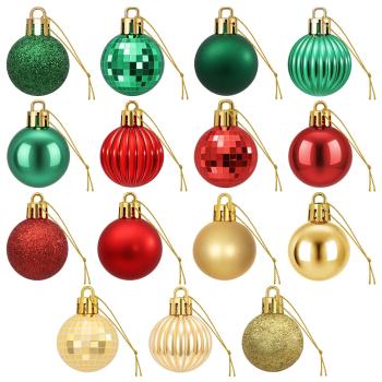 Weihnachtskugelset 150 stk. Rot, Gold und Grün Durchmesser 3 cm