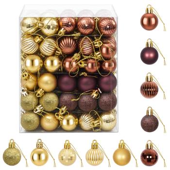 Weihnachtskugelset 150 stk. Braun und Gold Durchmesser 3 cm