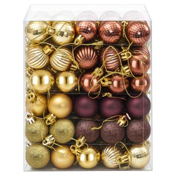 Weihnachtskugelset 150 stk. Braun und Gold Durchmesser 3 cm