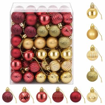 Weihnachtskugelset 150 stk. Gold und Weinrot Durchmesser 3 cm