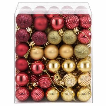 Weihnachtskugelset 150 stk. Gold und Weinrot Durchmesser 3 cm