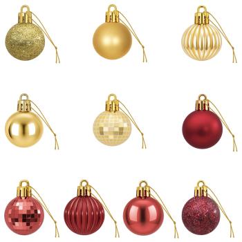 Weihnachtskugelset 150 stk. Gold und Weinrot Durchmesser 3 cm
