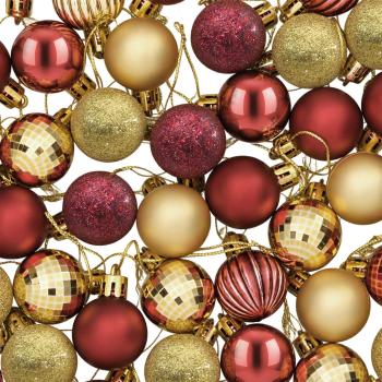 Weihnachtskugelset 150 stk. Gold und Weinrot Durchmesser 3 cm