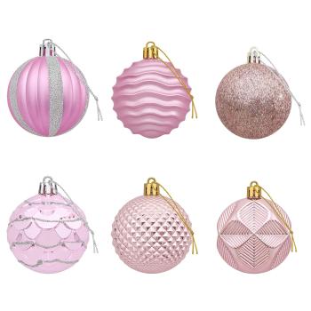 Weihnachtskugelset 36 stk. Rosa Durchmesser 6 cm Polystyrol